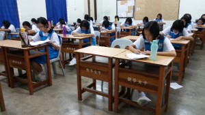 Members having their exam.