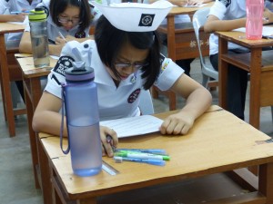 Participants having their written test.